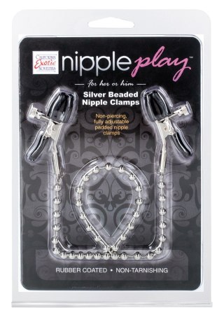 Silver Beaded Nipple Clamps Metal CalExotics
