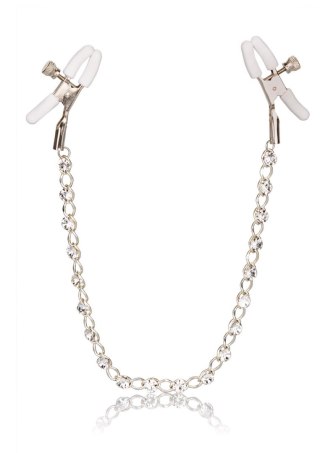 Crystal Chain Nipple Clamps Silver CalExotics
