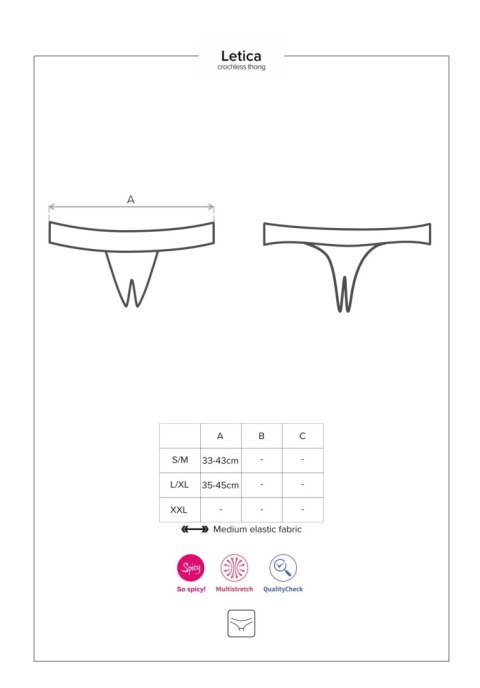Bielizna-Letica stringi otwarte czarne L/XL Obsessive