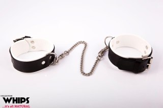 Kajdanki - Kajdanki męskie na nogi, białe Whips Collection