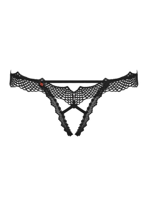 Bielizna-Bravelle stringi otwarte czarne L/XL Obsessive