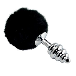 Spiral Pompon Metal Plug Black Lovetoy