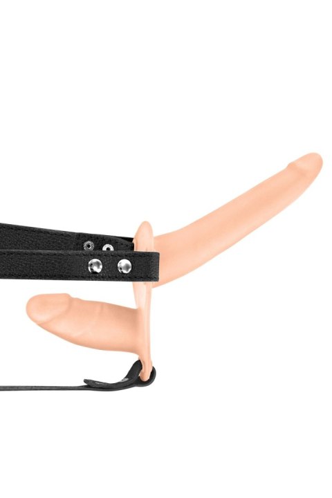 DOUBLE STRAP-ON VIBRATING FLESH STRAP-ON DILDO Fetish Tentation