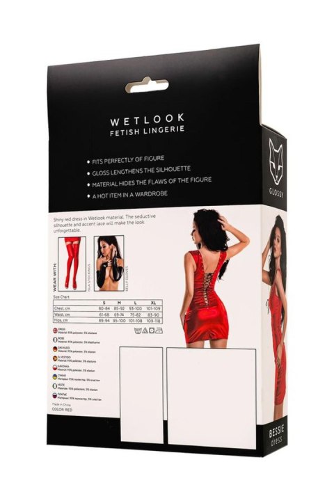 Glossy Bessie dress - red M Glossy
