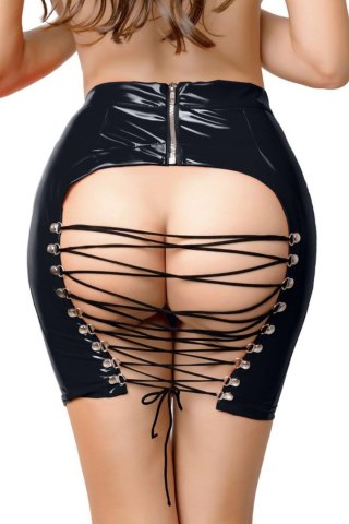Wetlook skirt Leanne - black M Glossy