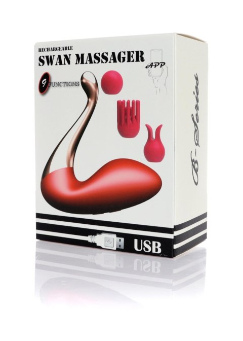 Stymulator - Swan massager, interchangeable heads - USB 9 Functions / APP Mobile B - Series Magic