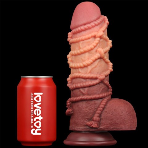 9.5'' Dual layered Platinum Silicone Cock with Rope Lovetoy