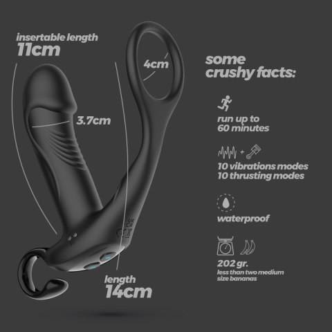 CRUSHIOUS MAGOO PROSTATE MASSAGER WITH COCKRING AND REMOTE CONTROL Crushious
