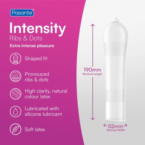 Pasante Ribs & Dots/Intensity Condoms Bulk Packs 144 pcs Pasante