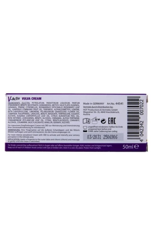 HOT V-Activ Vulva Cream - CBD 50ml Hot