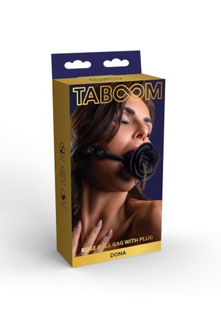 Rose Ball Gag with Plug Black Taboom