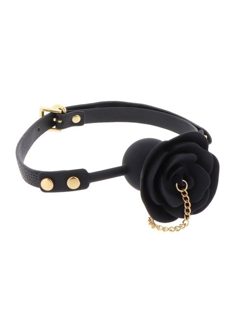 Rose Ball Gag with Plug Black Taboom