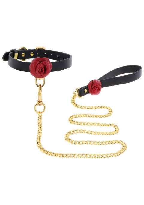Wild Roses Collar & Leash Black Taboom
