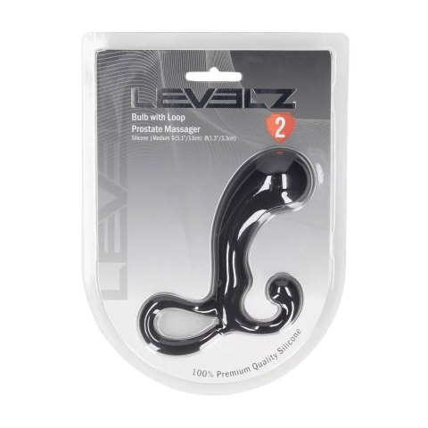 Bulb with Loop Silicone Prostate Massager - M - Black Levelz