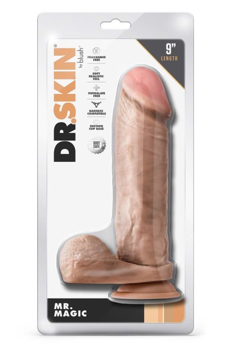 DR. SKIN MR. MAGIC 9 INCH DILDO WITH BALLS BEIGE Blush