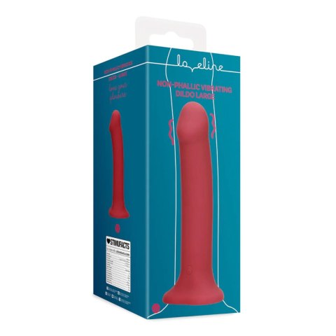 Non-Phallic Vibrating Dildo - Large - Raspberry Red Loveline