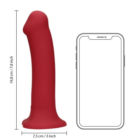 Non-Phallic Vibrating Dildo - Large - Raspberry Red Loveline