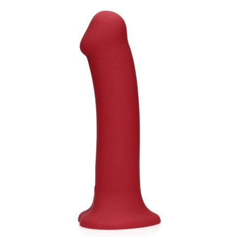 Non-Phallic Vibrating Dildo - Large - Raspberry Red Loveline
