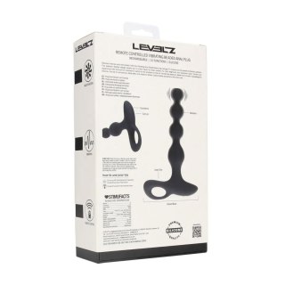 Remote Control Beaded Vibrating Silicone Anal Plug - Black Levelz