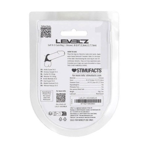 Soft Tri O Silicone Cockring - Black Levelz