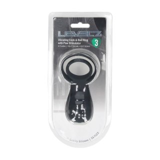 Vibrating Cock and Ball Ring with Paw Stimulator - Black Levelz