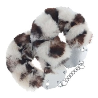Heavy-duty Fluffy Handcuffs - Snow Leopard Ouch!