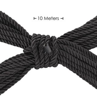 Polyester Bondage Rope - 10 m - Black Ouch!