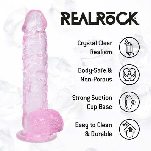 Realistic Dildo with Balls - 5" / 12,7 cm - Pink RealRock