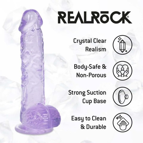 Realistic Dildo with Balls - 5" / 12,7 cm - Purple RealRock