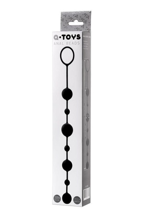 Anal beads Toyfa A-toys Coron, with balls, silicone, black, 35,9 cm A-Toys
