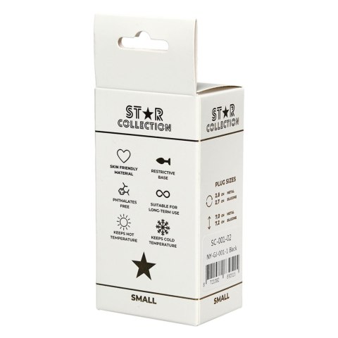 Star Collection - Black Silicone Anal Plug S - Pink Stone Star Collection