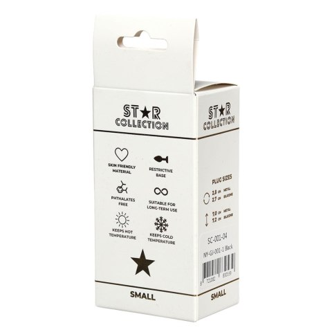 Star Collection - Black Silicone Anal Plug S - Purple Stone Star Collection
