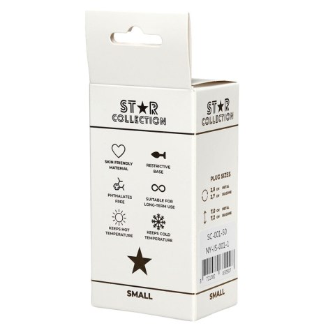 Star Collection - Silver Metal Anal Plug S - Pink Stone Star Collection