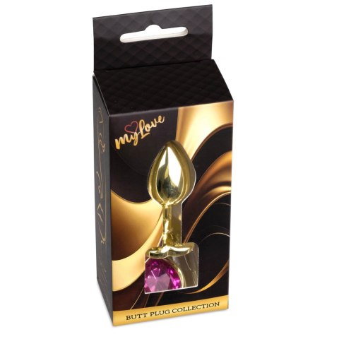 MyLove Toys - Jewellery Gold Heart PLUG- Pink MyLove Toys
