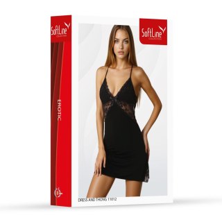 Set dress and thong 11012 black XL SoftLine Collection