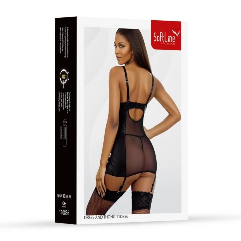 Set dress and thongs 110836 black 3XL SoftLine Collection