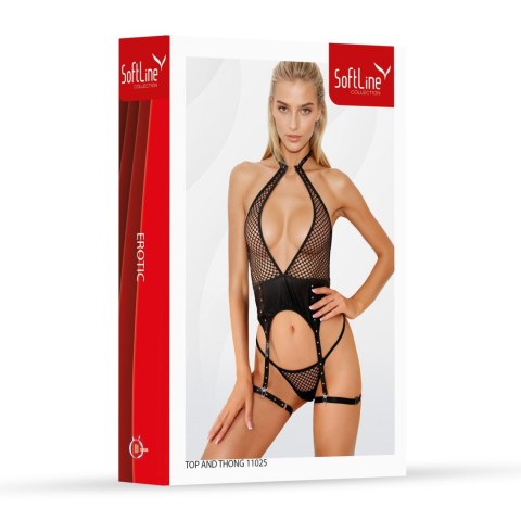 Set top and thong 11025 black 3XL SoftLine Collection