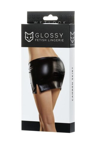 Glossy Shiny Wetlook skirt CAMREN - black L Glossy