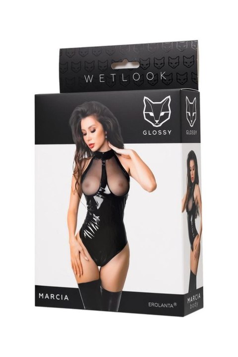 Wetlook body Marcia - black S Glossy