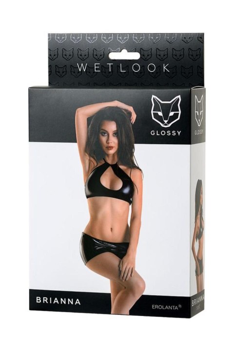 Wetlook shiny set BRIANNA - black XL Glossy