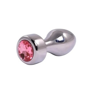 Silver Butt Plug with Pink Diamond Fantasy