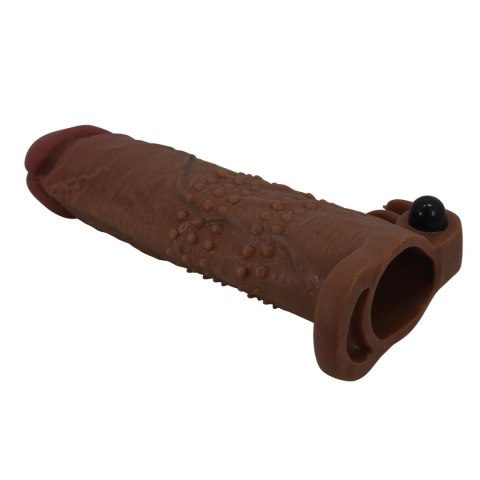 Pretty Love Quillon - 20 cm Vibrating Penis Sleeve Brown Pretty Love