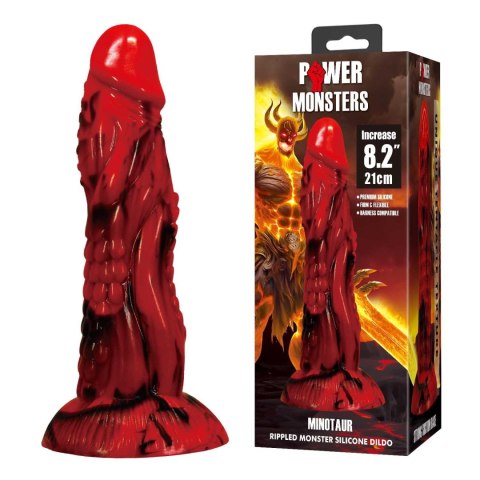 Power Monsters Minotaur - 21 cm Rippled Monster Silicone Dildo Power