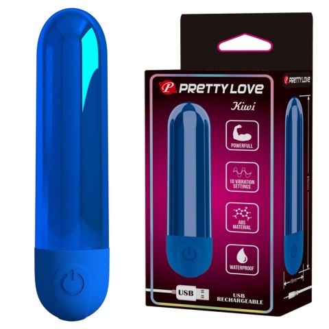 Pretty Love Kiwi - Rechargeable Bullet Vibrator - Blue Pretty Love