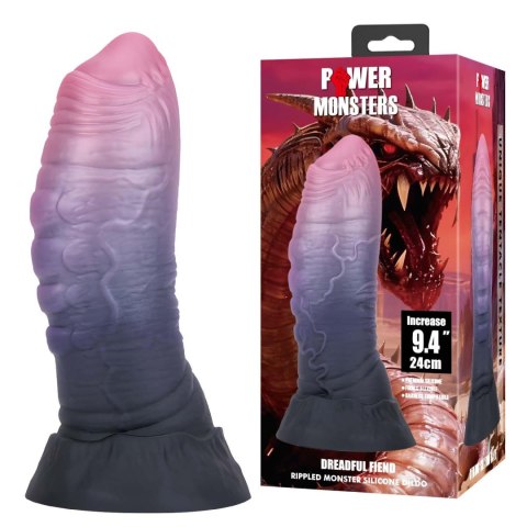 Power Monsters Dreadful Fiend - 24 cm Rippled Monster Silicone Dildo Power