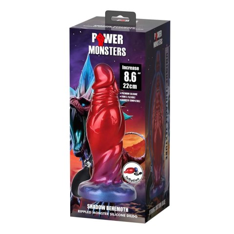Power Monsters Shadow Behemoth - 22 cm Rippled Monster Silicone Dildo Power