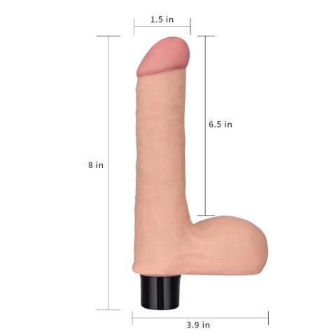 8"" REAL SOFTEE Vibrating Dildo LoveToy - Boys of Toys Sp. z o.o. (dystrybutor)