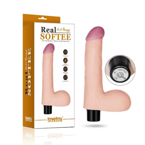 8"" REAL SOFTEE Vibrating Dildo LoveToy - Boys of Toys Sp. z o.o. (dystrybutor)
