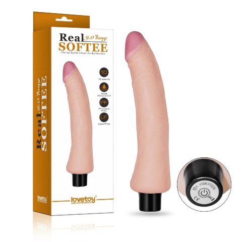 9"" REAL SOFTEE Vibrating Dildo LoveToy - Boys of Toys Sp. z o.o. (dystrybutor)