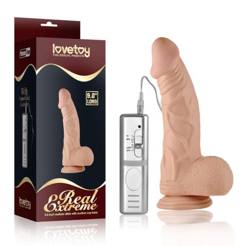 9"" Real Extreme Vibrating Dildo Flesh LoveToy - Boys of Toys Sp. z o.o. (dystrybutor)